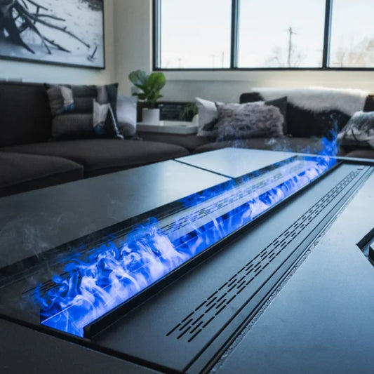 Șemineu Electric cu Vapori de Apă 3D – Control APP & Telecomandă, Flacără Realistă, Decorațiune Interioară, Fără Risc de Foc