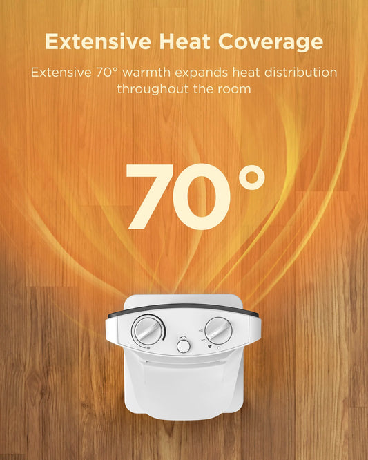 Aerotermă Verticală AIRMATE 1500W – Încălzitor Electric cu Termostat, Oscilație 70°, 3 Moduri și Protecție Totală