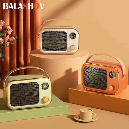 Aerotermă electrică portabilă 1200W – design retro tip radio vintage, încălzire rapidă și protecție inteligentă