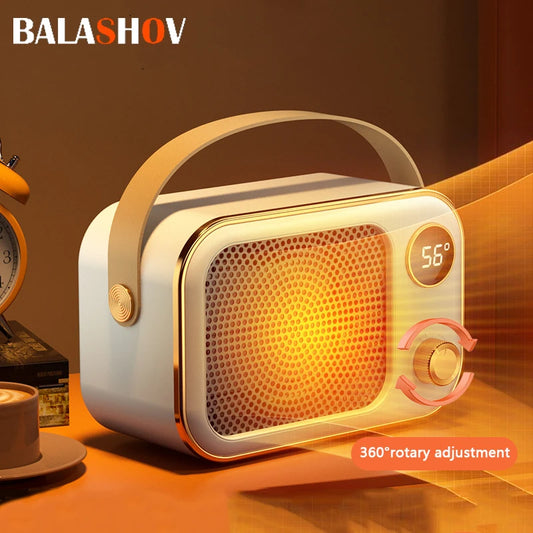 Aerotermă electrică portabilă 1200W – design retro tip radio vintage, încălzire rapidă și protecție inteligentă